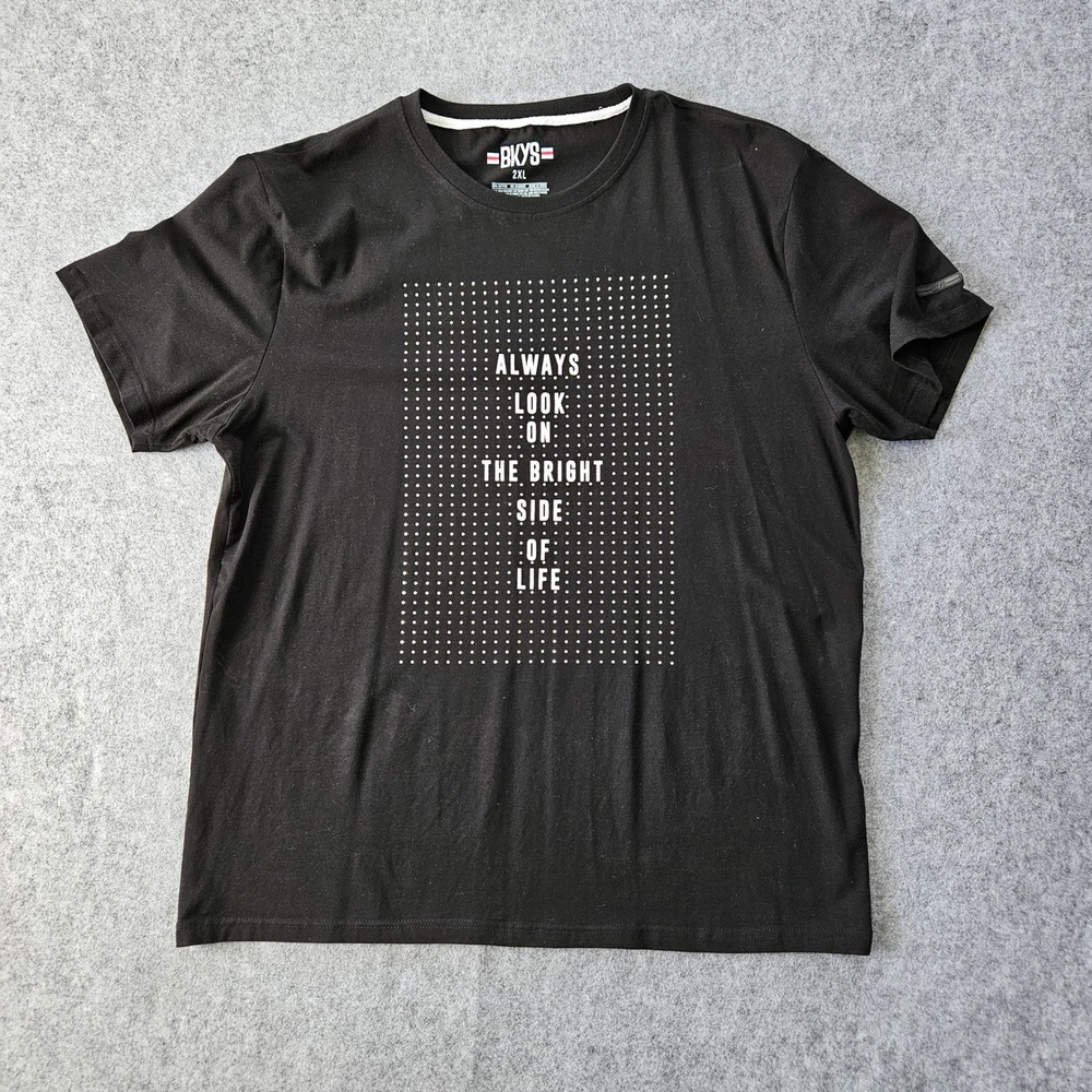 BKYS Mens Black Graphic T-Shirt Always Look On The Bright Side Of Life 2XL